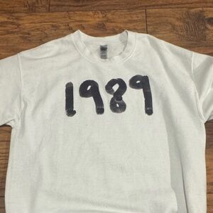Gildan White Sweatshirt with Black 1989 Design